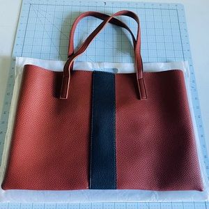 Vince Camuto Luck tote vegan leather brown NEW